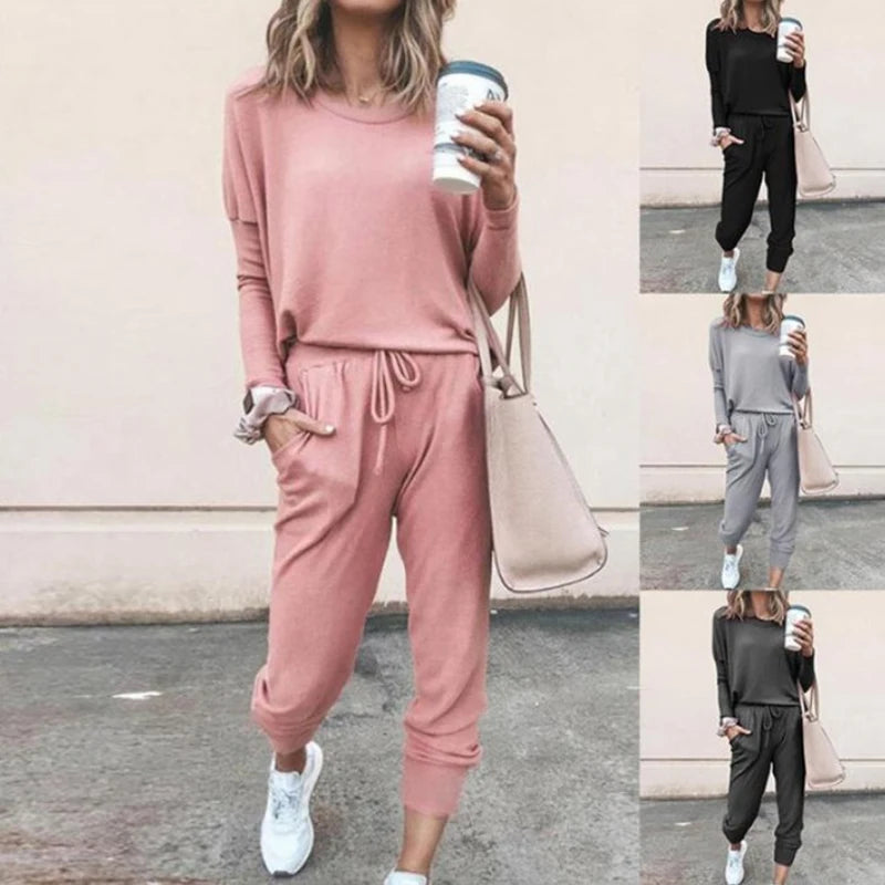 Two-piece Spring and Autumn Women's Fashion Loose Solid Color