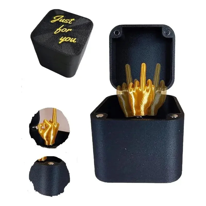 Christmas Prank Gift Box With Middle Finger Office Decor