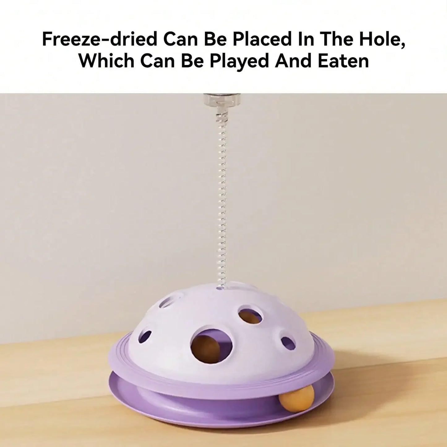Rotating Cat Snack Dispenser Toy For Curious Pets Playful