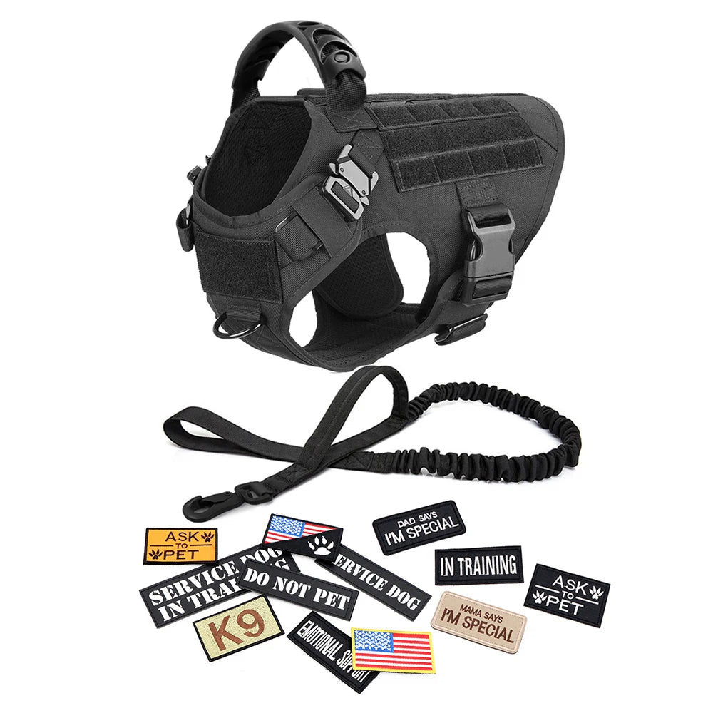 Tactical Dog Harness Set for Training and Adventures