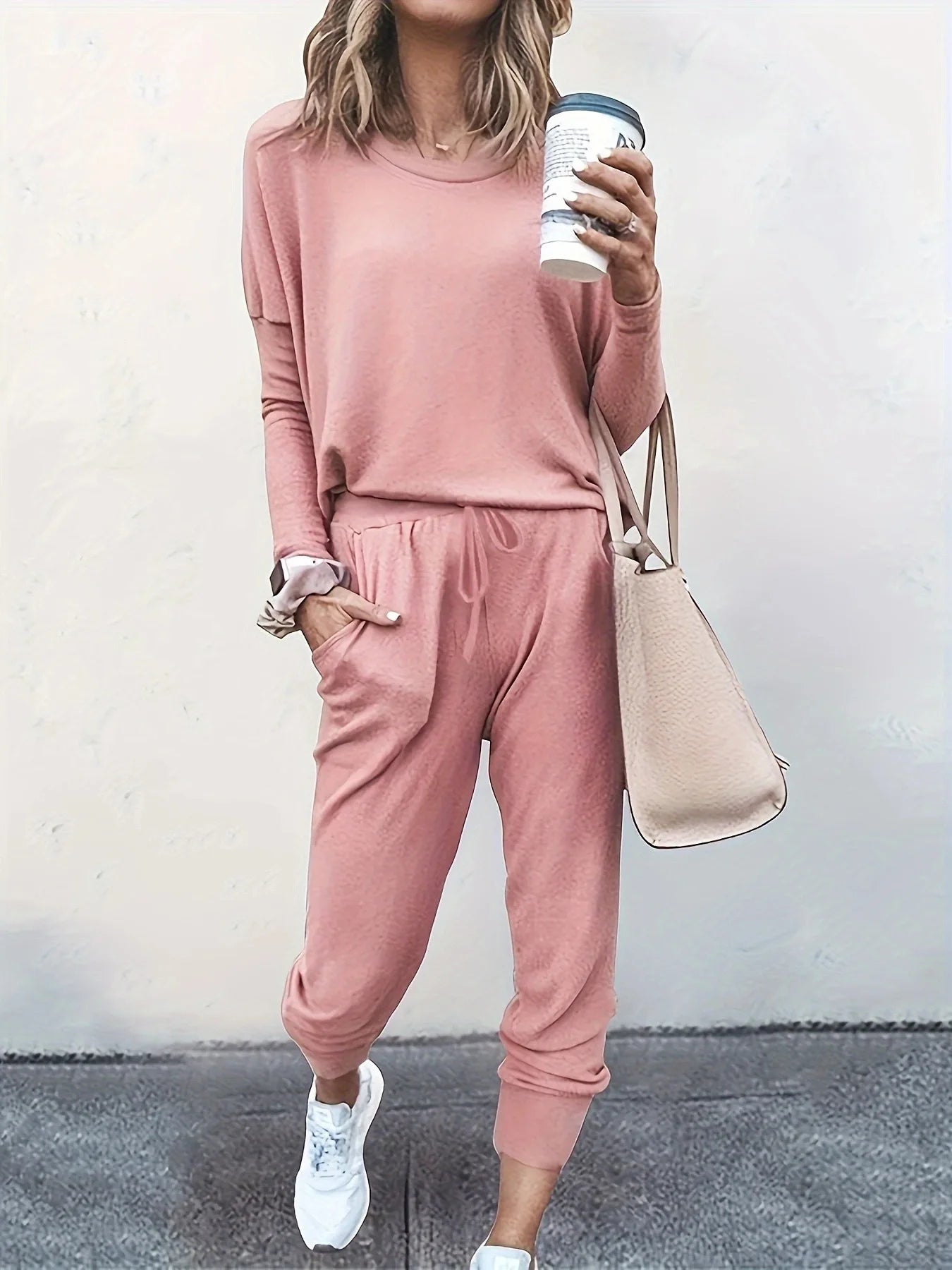 Two-piece Spring and Autumn Women's Fashion Loose Solid Color