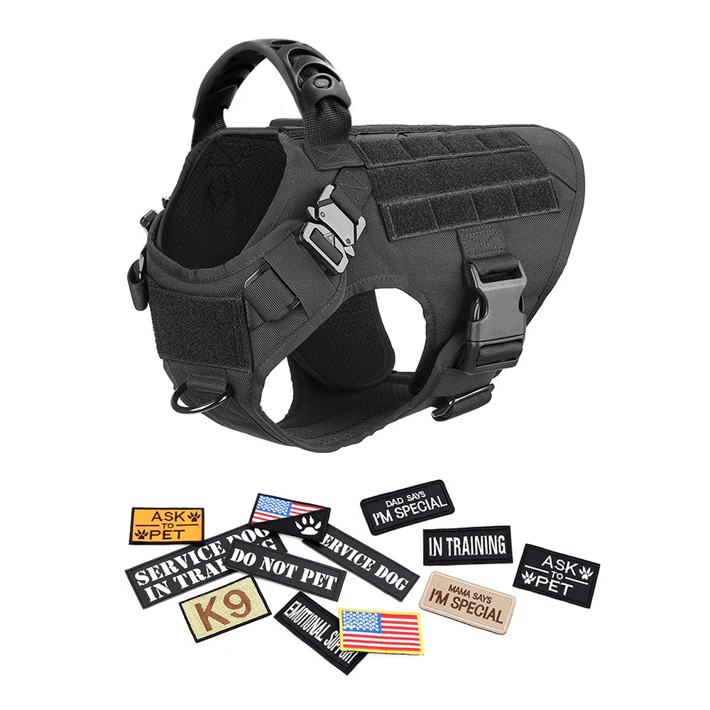 Tactical Dog Harness Set for Training and Adventures