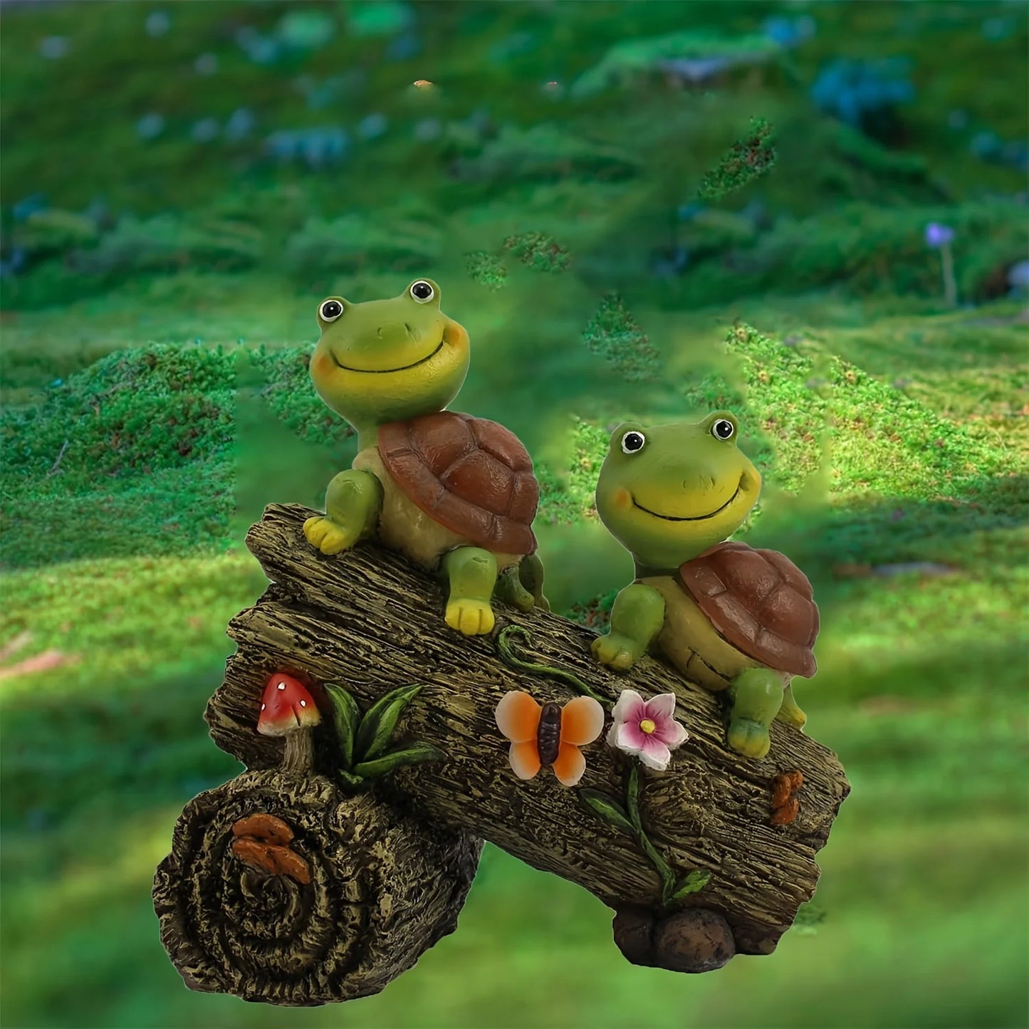 Solar Turtle Garden Statue for Outdoor Decor and Lighting