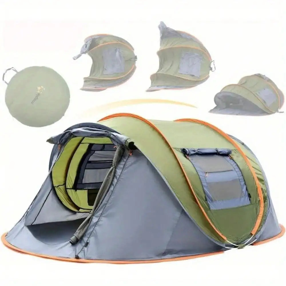 Easy Pop Up Camping Tent for Four with Dual Doors