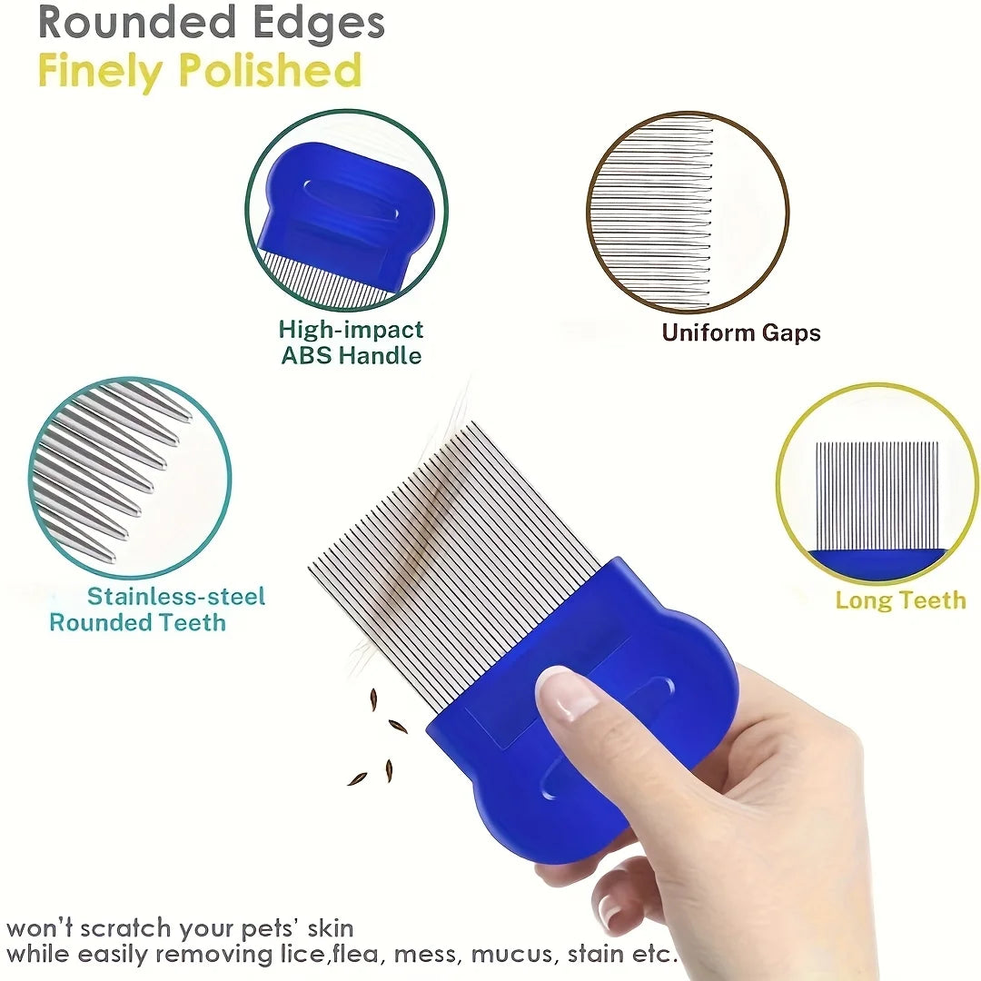 Stainless Steel Flea and Lice Grooming Comb for Pets