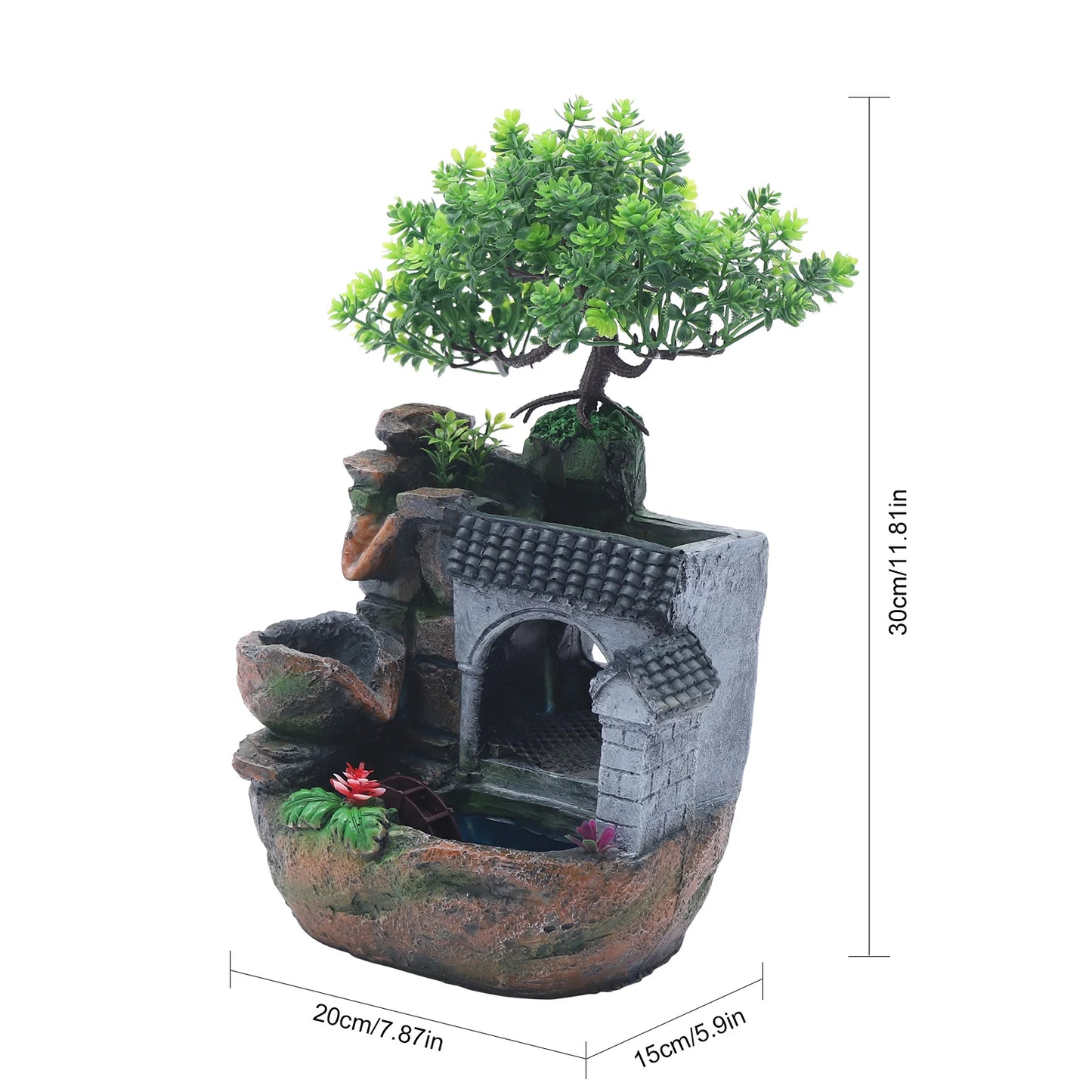 Miniature Mountain Waterfall Bonsai for Tranquil Home Atmosphere