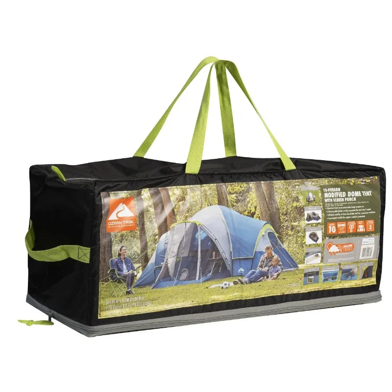 Ozark Trail Family Camping Tent with Screen Porch Protection