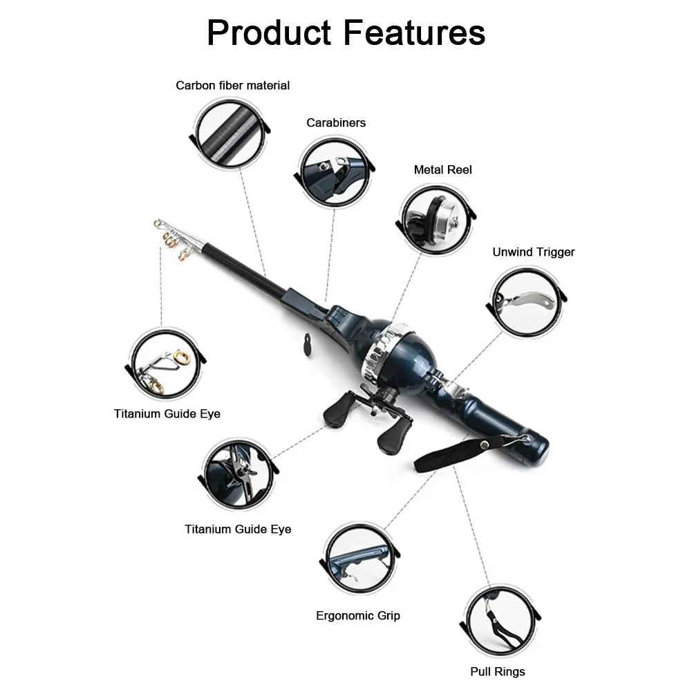 Portable Folding Fishing Rod with Reel for Travel Adventures
