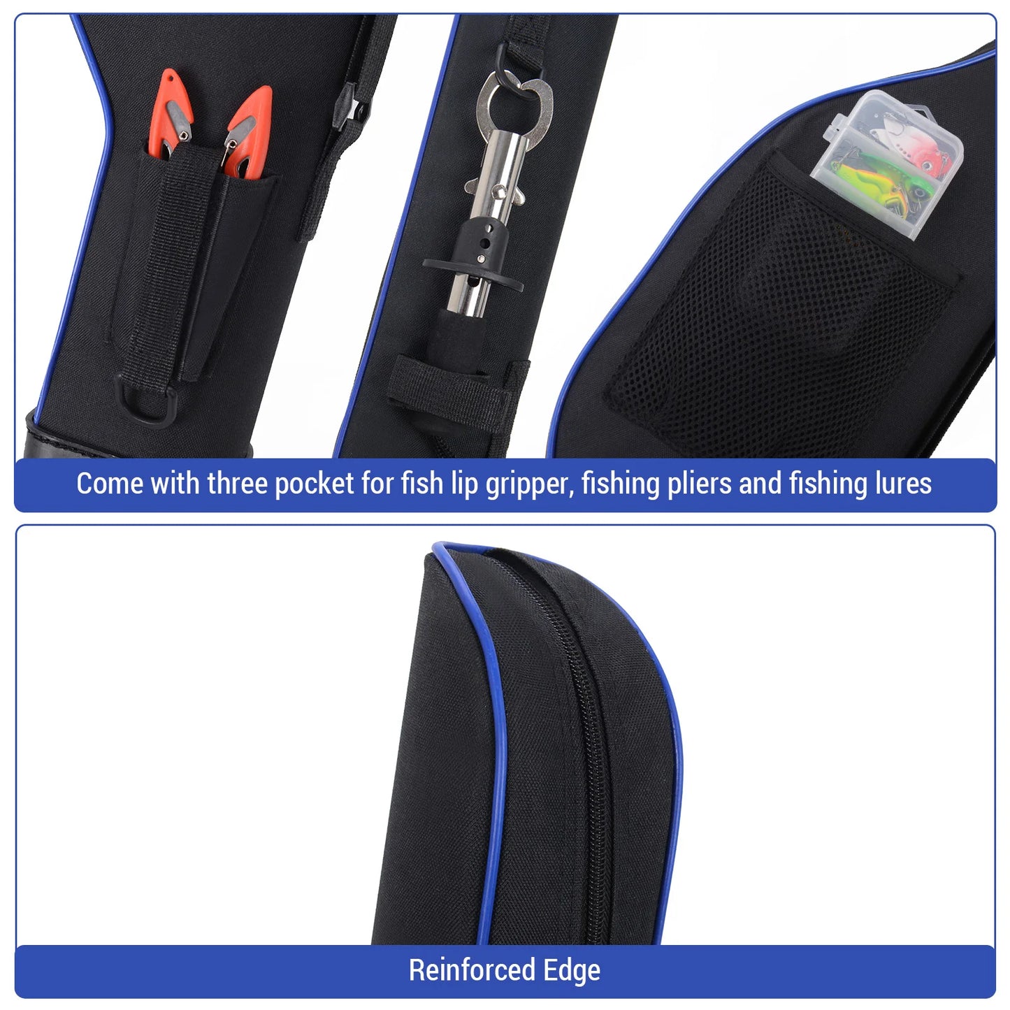 Waterproof Fishing Rod Bag Hard Shell Protective Tackle Storage Case