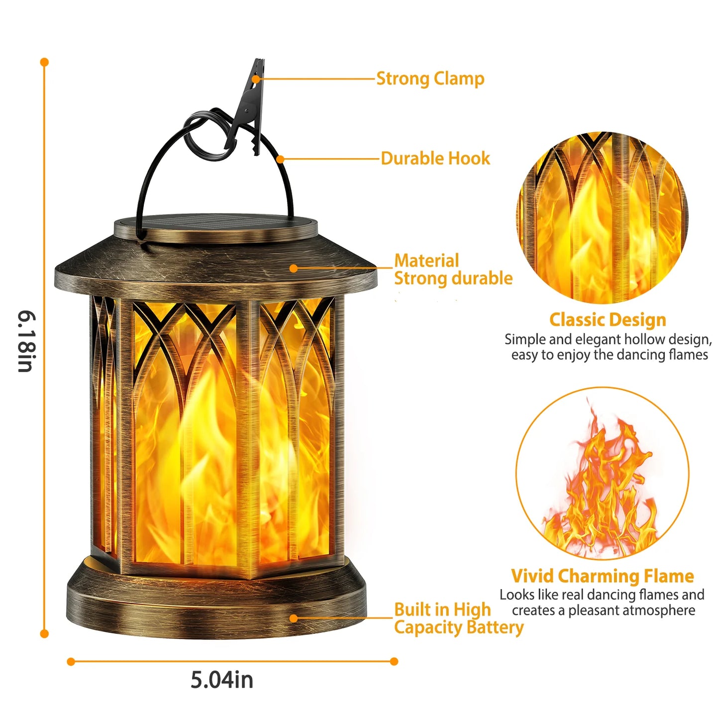 Upgraded Solar Lanterns with Flickering Flame for Outdoor Ambiance