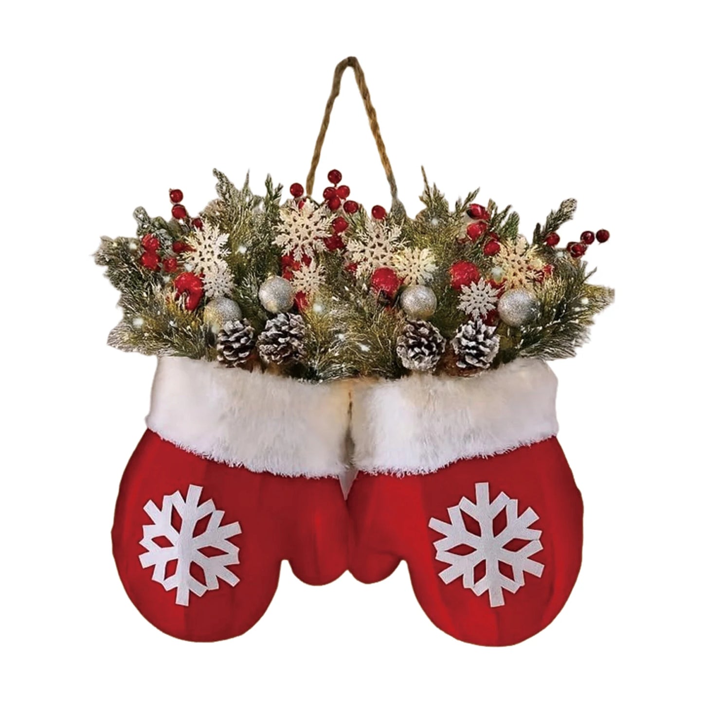 Christmas Gloves Wreath Decoration For Interior Doorways Windows Seasonal Ambiance