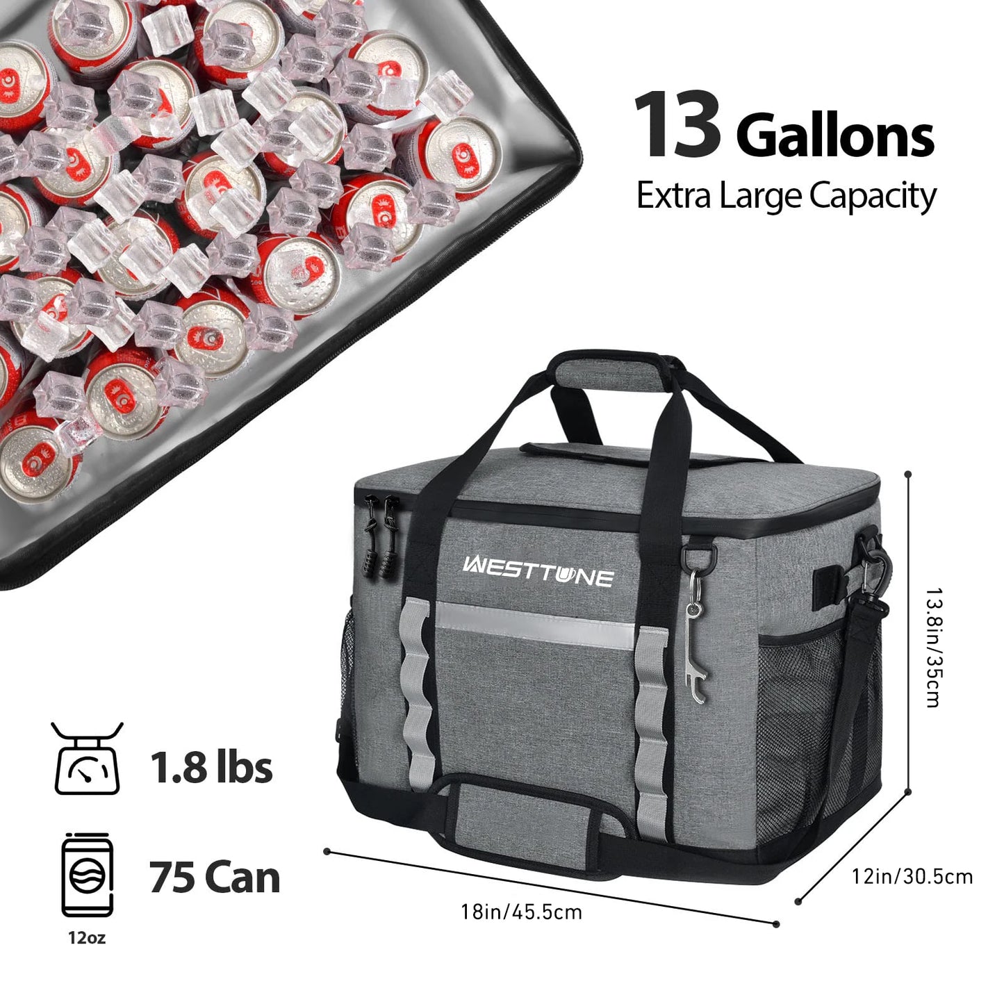Westtune Portable Soft Cooler Bag for Travel and Camping