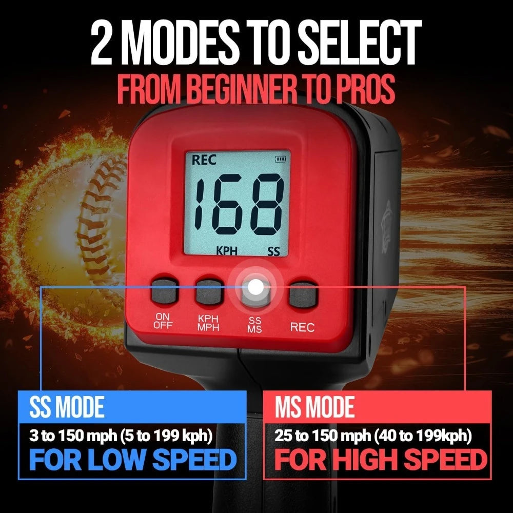 Baseball Radar Gun with LED LCD Display Handheld or Tripod