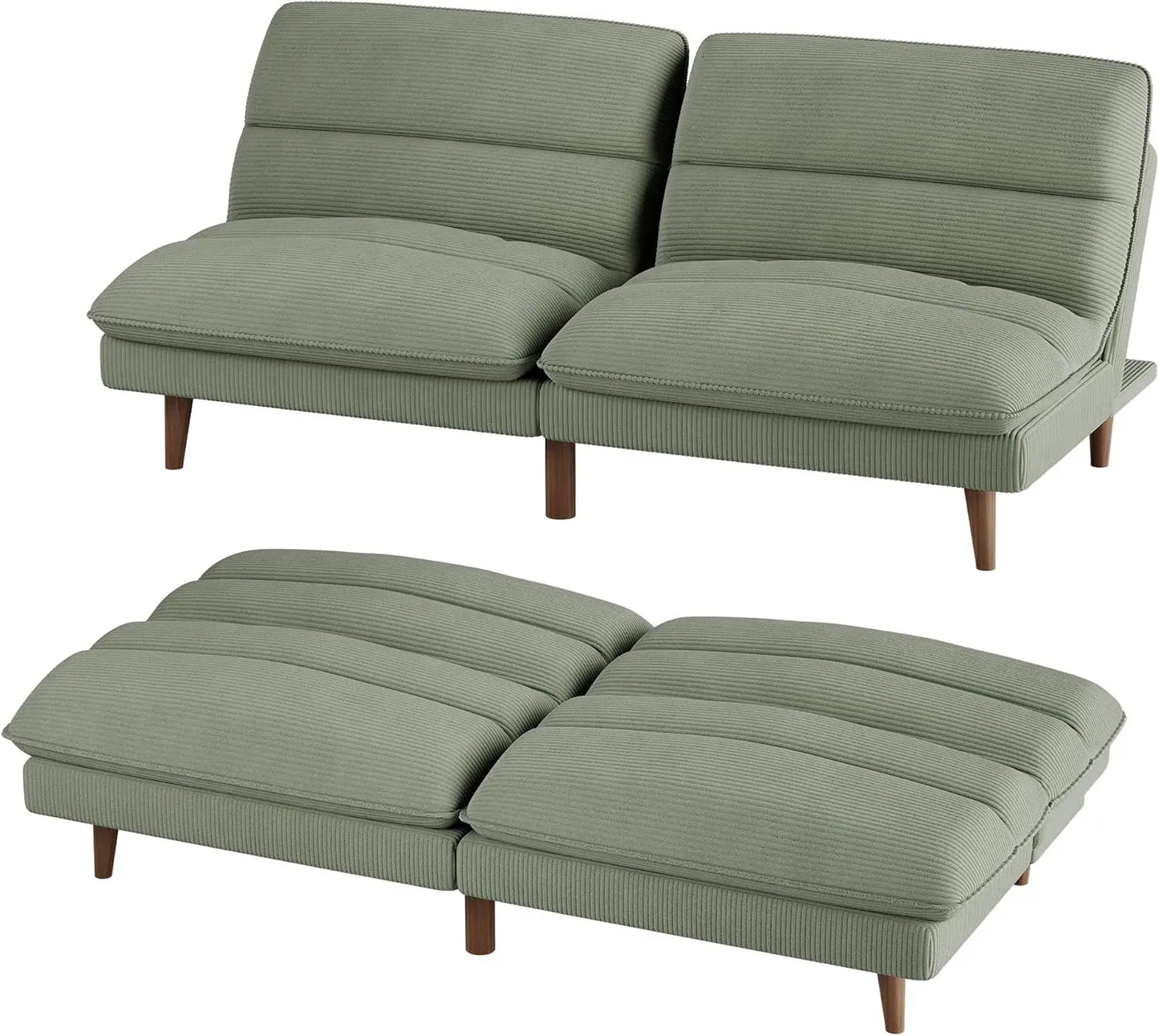 Modern Futon Sofa Bed With Adjustable Back For Small Homes
