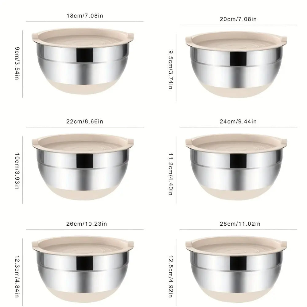 Mixing Bowls with Airtight Lids ,Steel Bowls with Grater Attachments