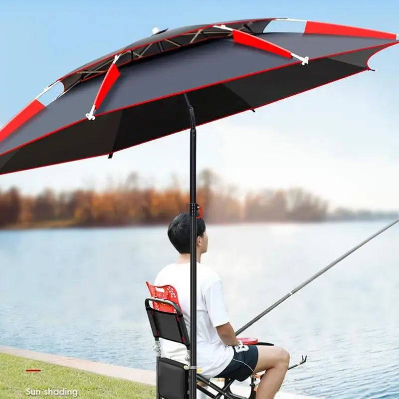 1.8m Fishing Sun Umbrella with 360-Degree Rotation Folding Universal Large Fishing Umbrella