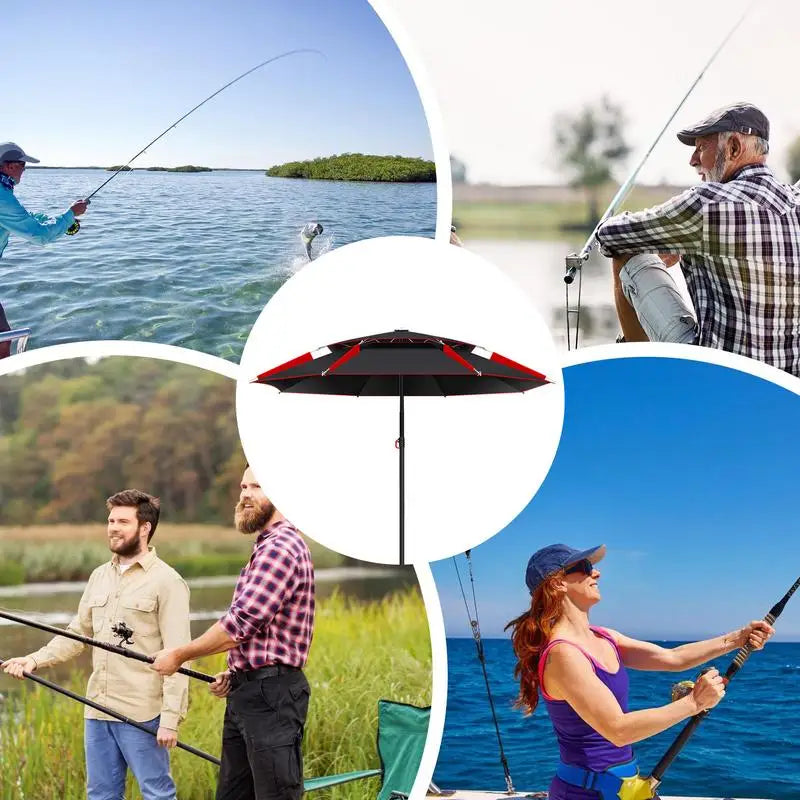 1.8m Fishing Sun Umbrella with 360-Degree Rotation Folding Universal Large Fishing Umbrella
