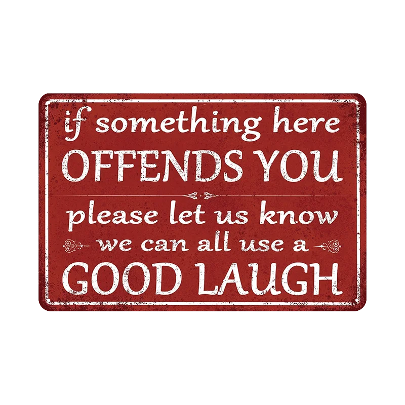 Humorous Metal Tin Sign Wall Art for Man Caves Bars