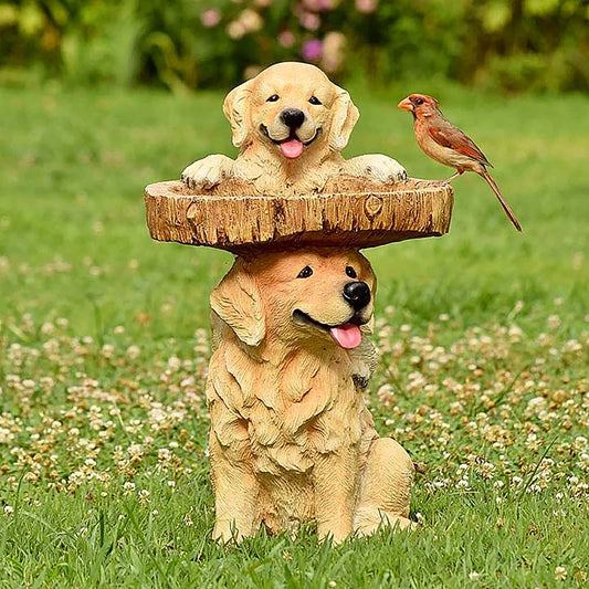 Resin Animal Bird Feeder and Bath for Outdoor Gardens
