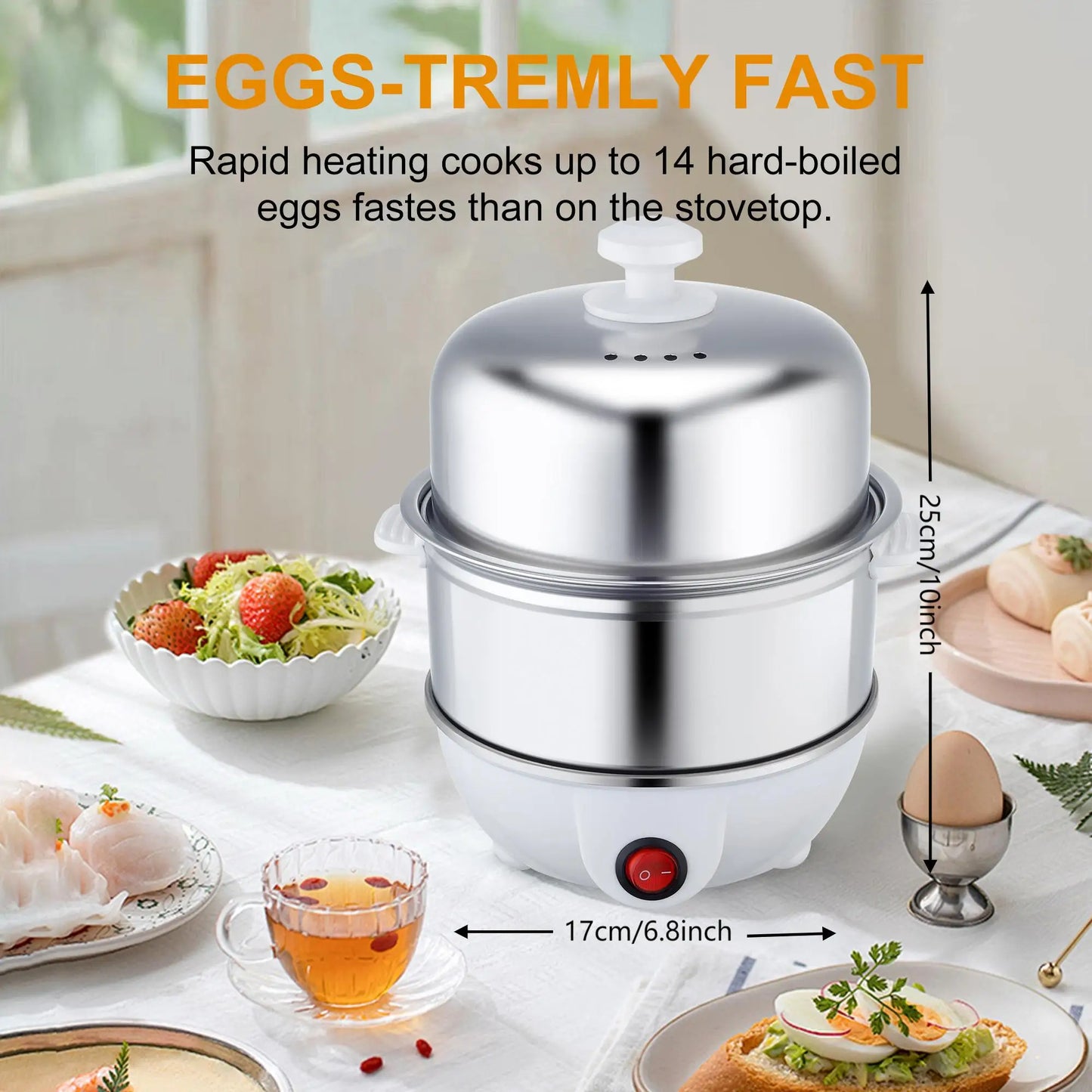 Electric Egg Cooker With Auto Shut Off For Poached Eggs