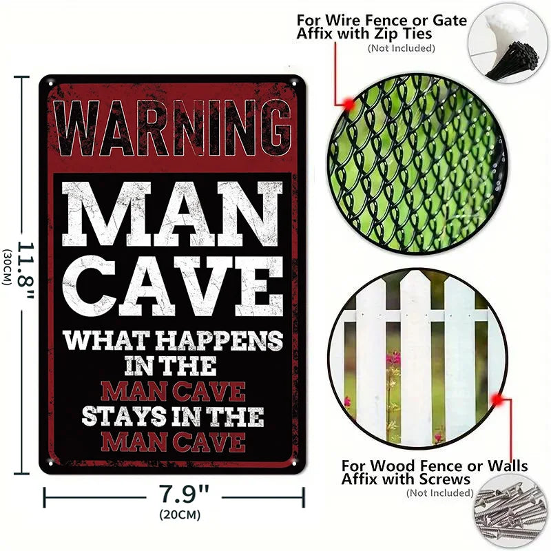 Humorous Metal Tin Sign Wall Art for Man Caves Bars