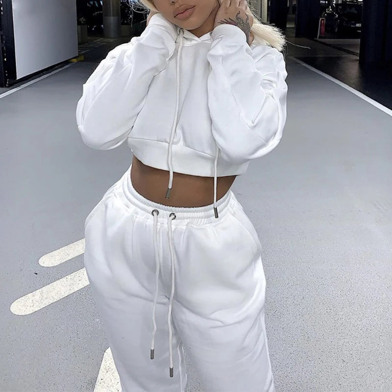 Women's Slim Fit Plus Velvet Two-Piece Sportswear