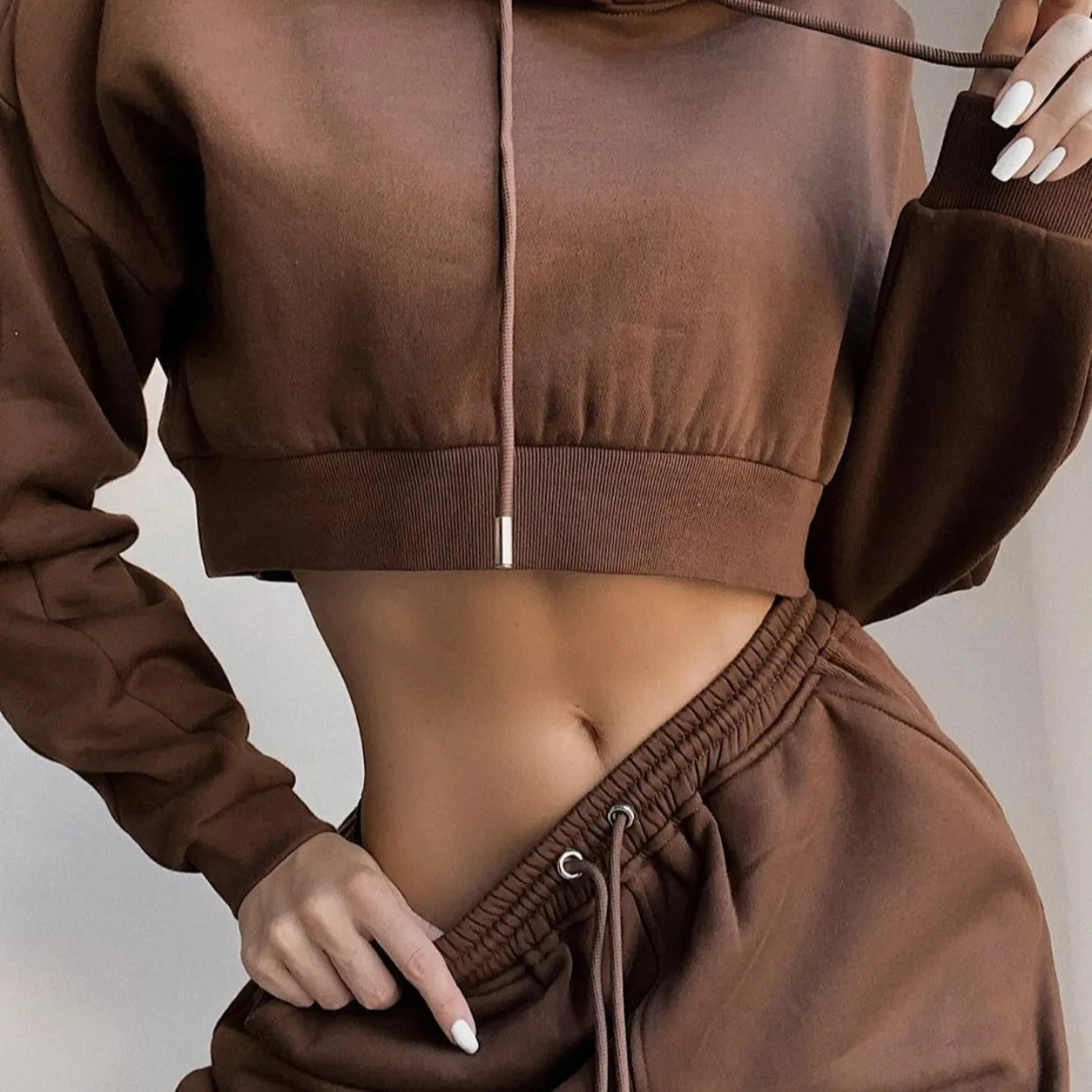 Women's Slim Fit Plus Velvet Two-Piece Sportswear