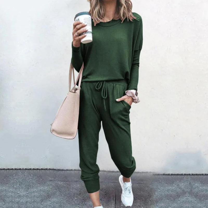Two-piece Spring and Autumn Women's Fashion Loose Solid Color