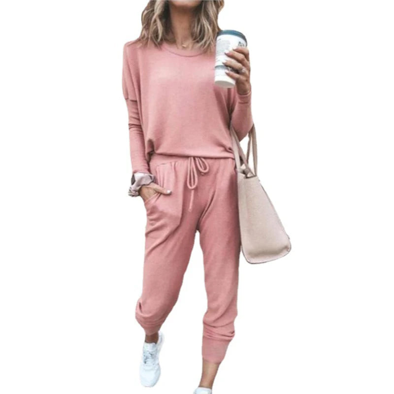 Two-piece Spring and Autumn Women's Fashion Loose Solid Color