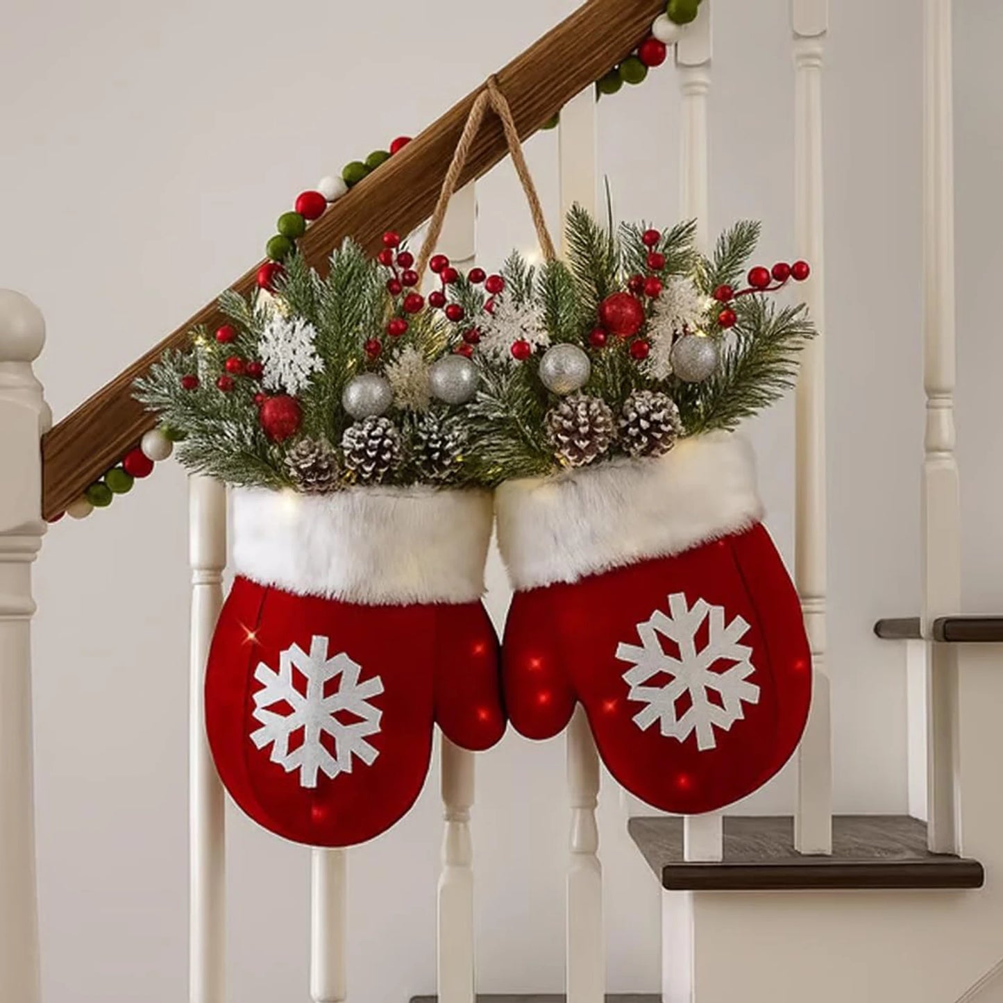 Christmas Gloves Wreath Decoration For Interior Doorways Windows Seasonal Ambiance