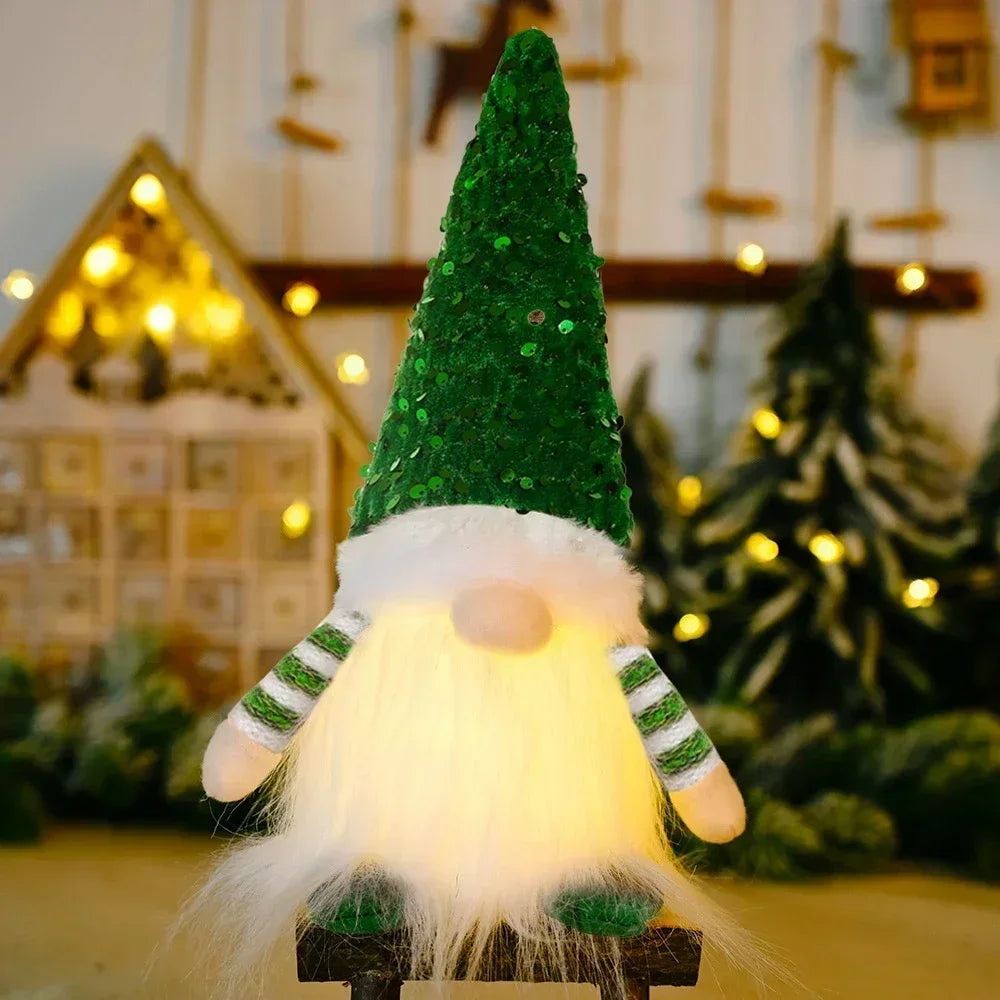 Exquisitely Luxurious Glowing Handcrafted Gnome Ornament With UltraBright LEDs Decor