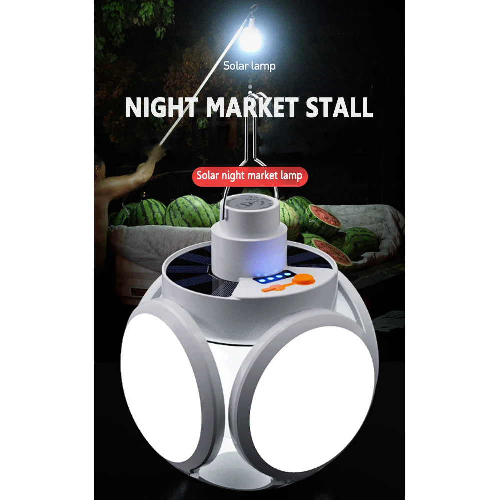 LED Solar Camping Light Bulb Portable Rechargeable Lantern for Outdoors