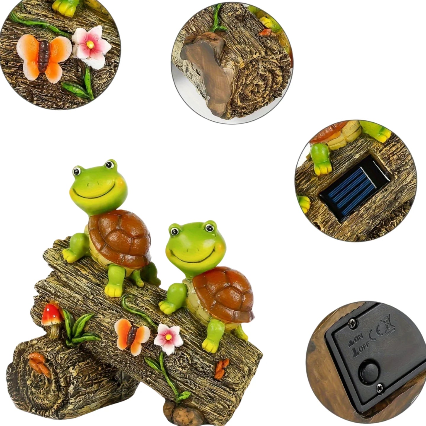Solar Turtle Garden Statue for Outdoor Decor and Lighting