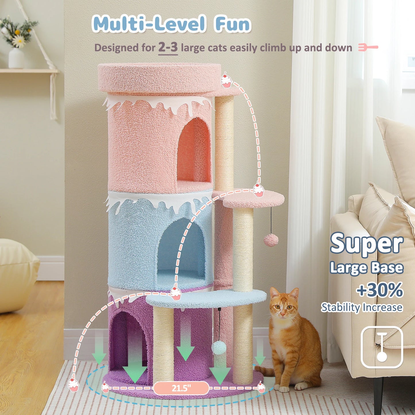 PAWZ Road Multi Level Cat Tree Tower With Perch Indoor