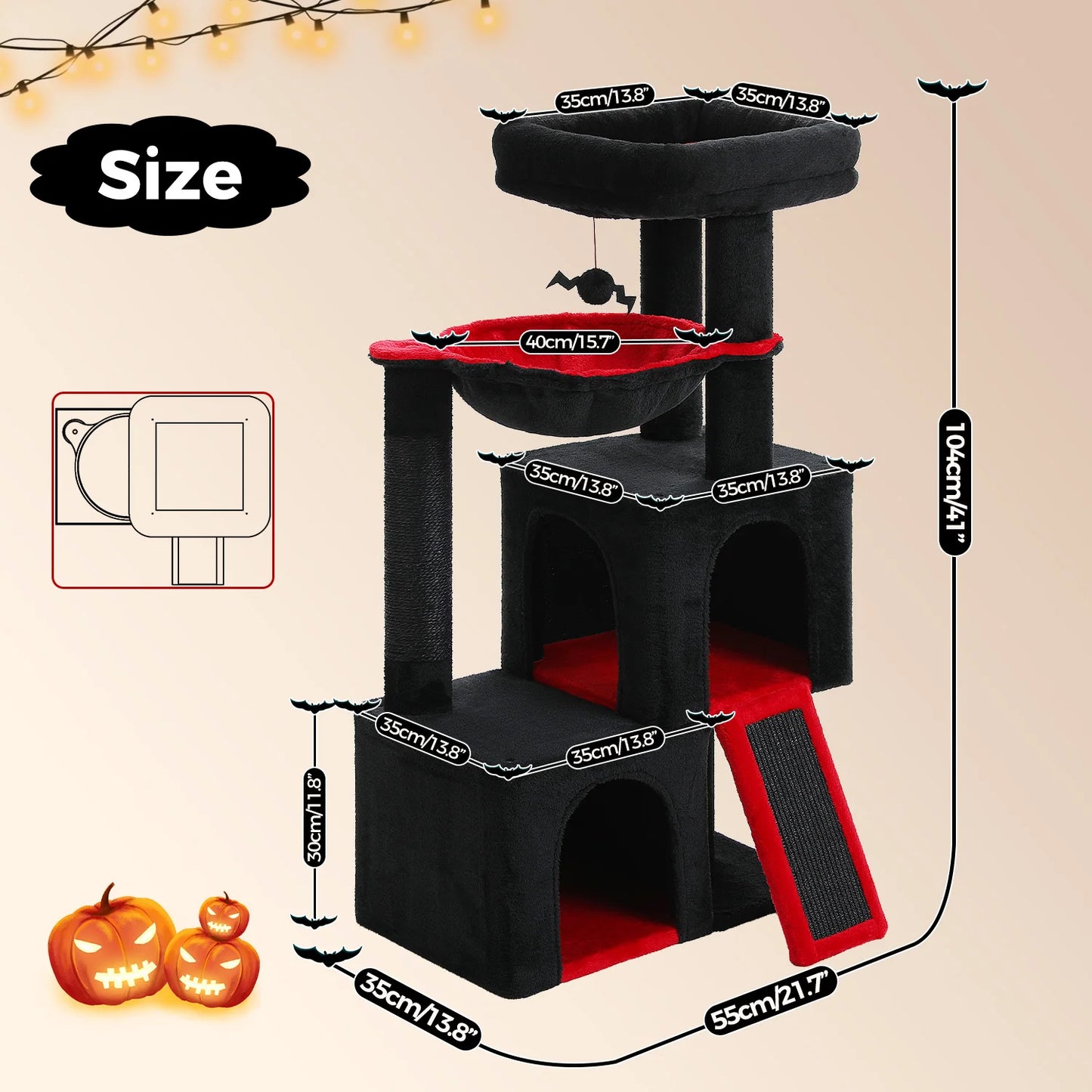 Multi Level Indoor Cat Tree Tower With Spacious Condos