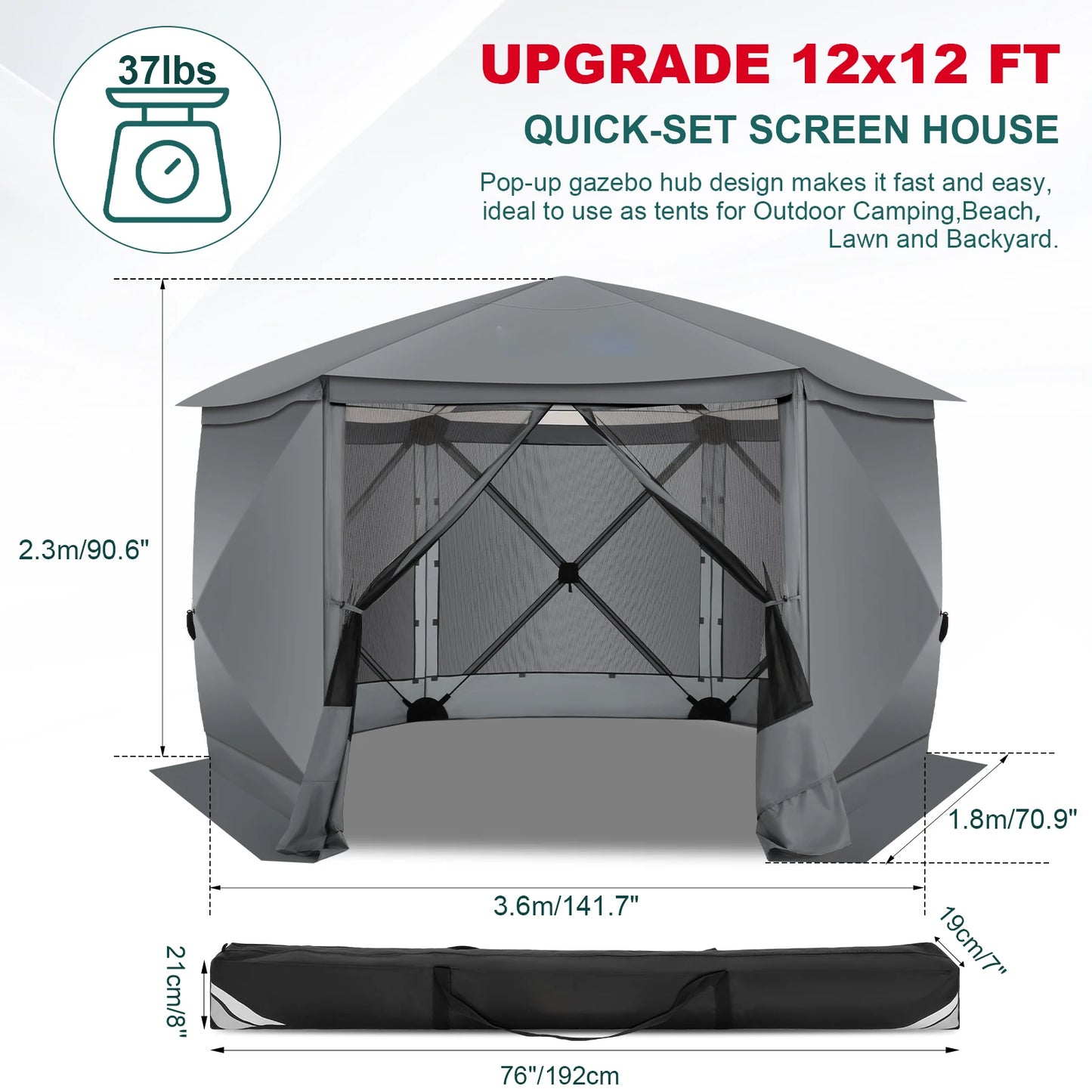 Pop Up Gazebo Screen Tent for Outdoor Camping Adventures