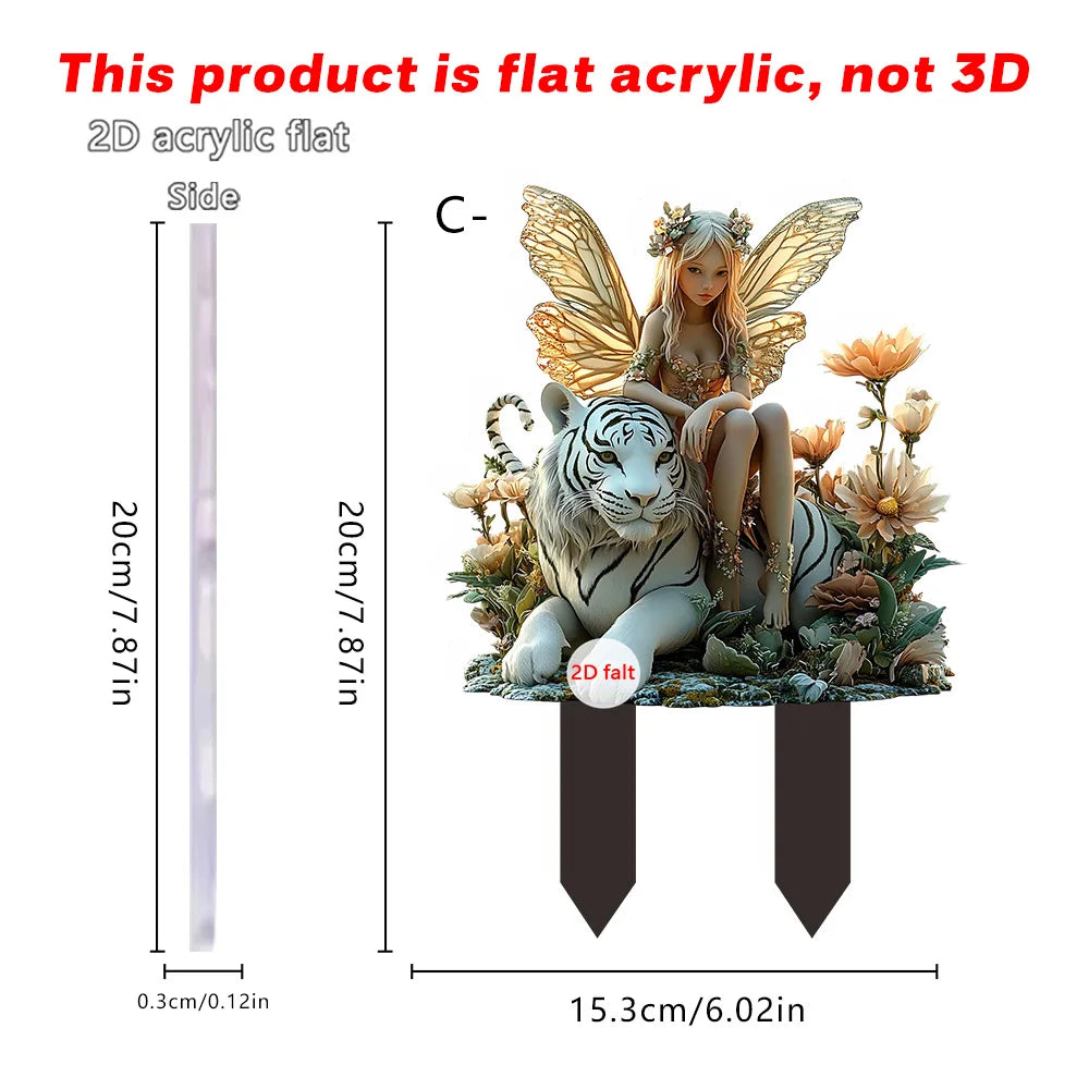 Enchanted Garden Fairy Princess Stake Ornament for Outdoor Decor