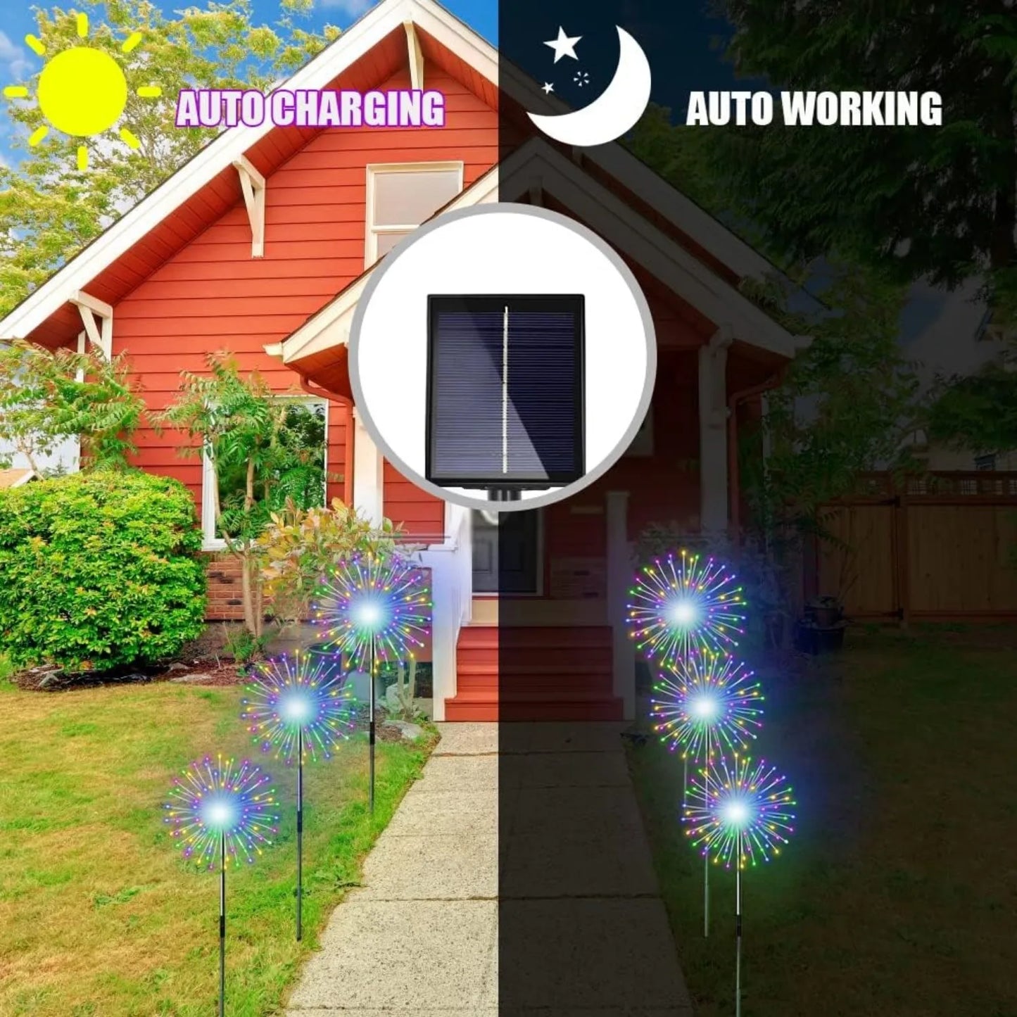 Solar Firework String Lights for Outdoor Christmas Party Decor