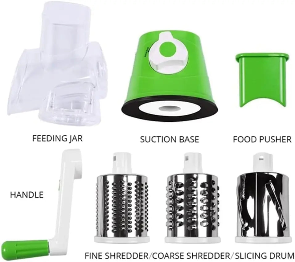 Rotary Cheese Grater 3 in 1 Kitchen Vegetable Slicer