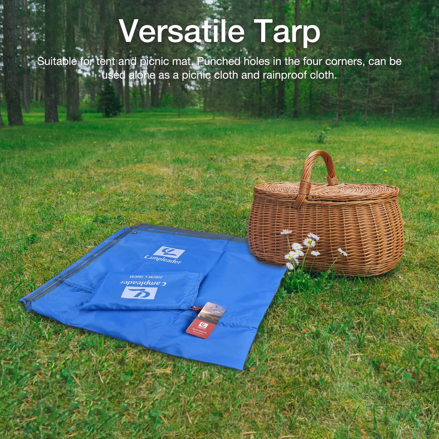 220 X 180 Cm Tarpaulin Cover Waterproof Tarp For Camping