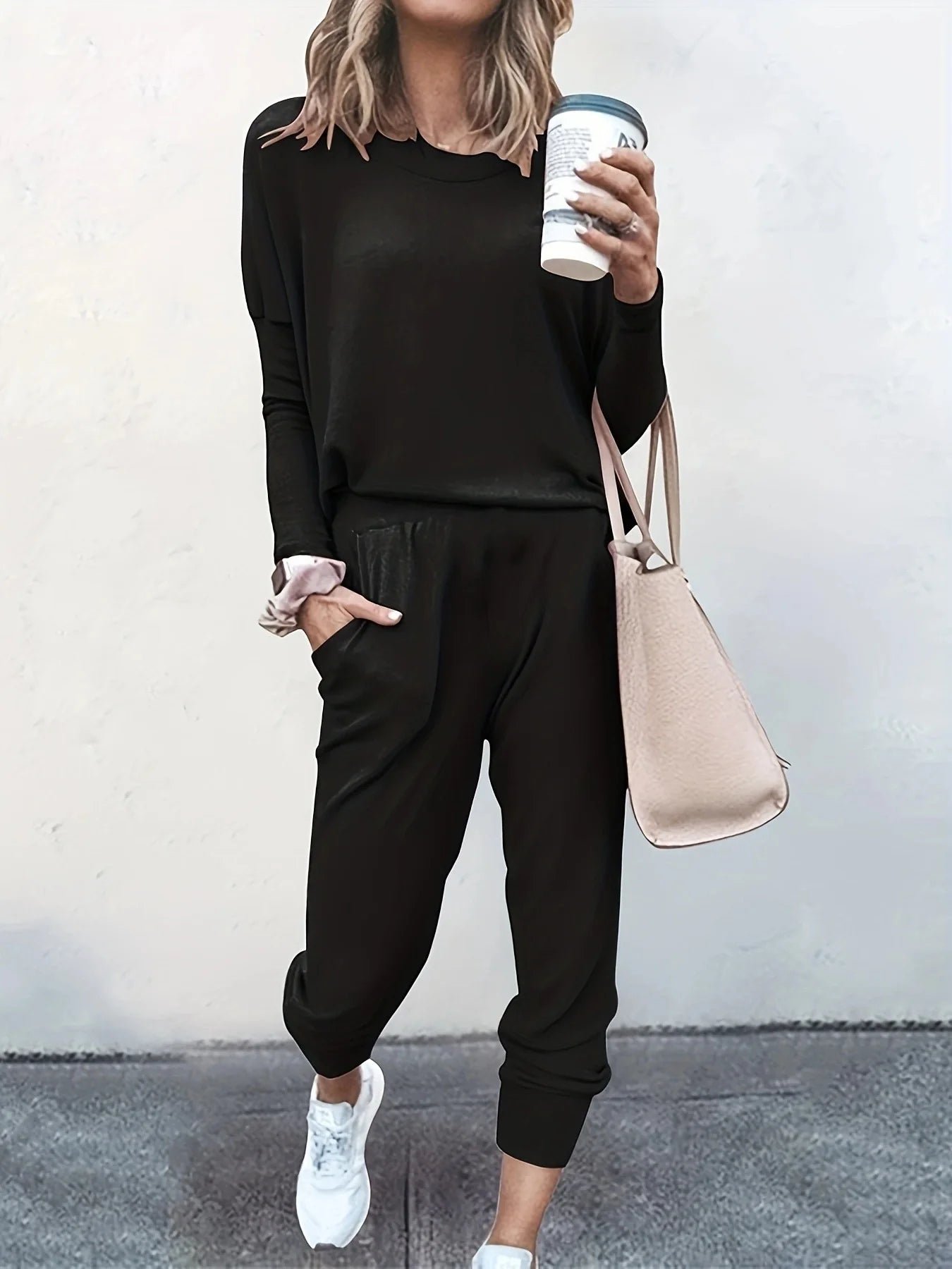 Two-piece Spring and Autumn Women's Fashion Loose Solid Color