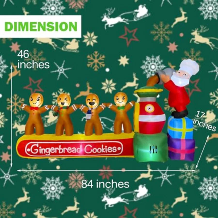 Inflatable Christmas Gingerbread Cookies Decoration With LED Lights