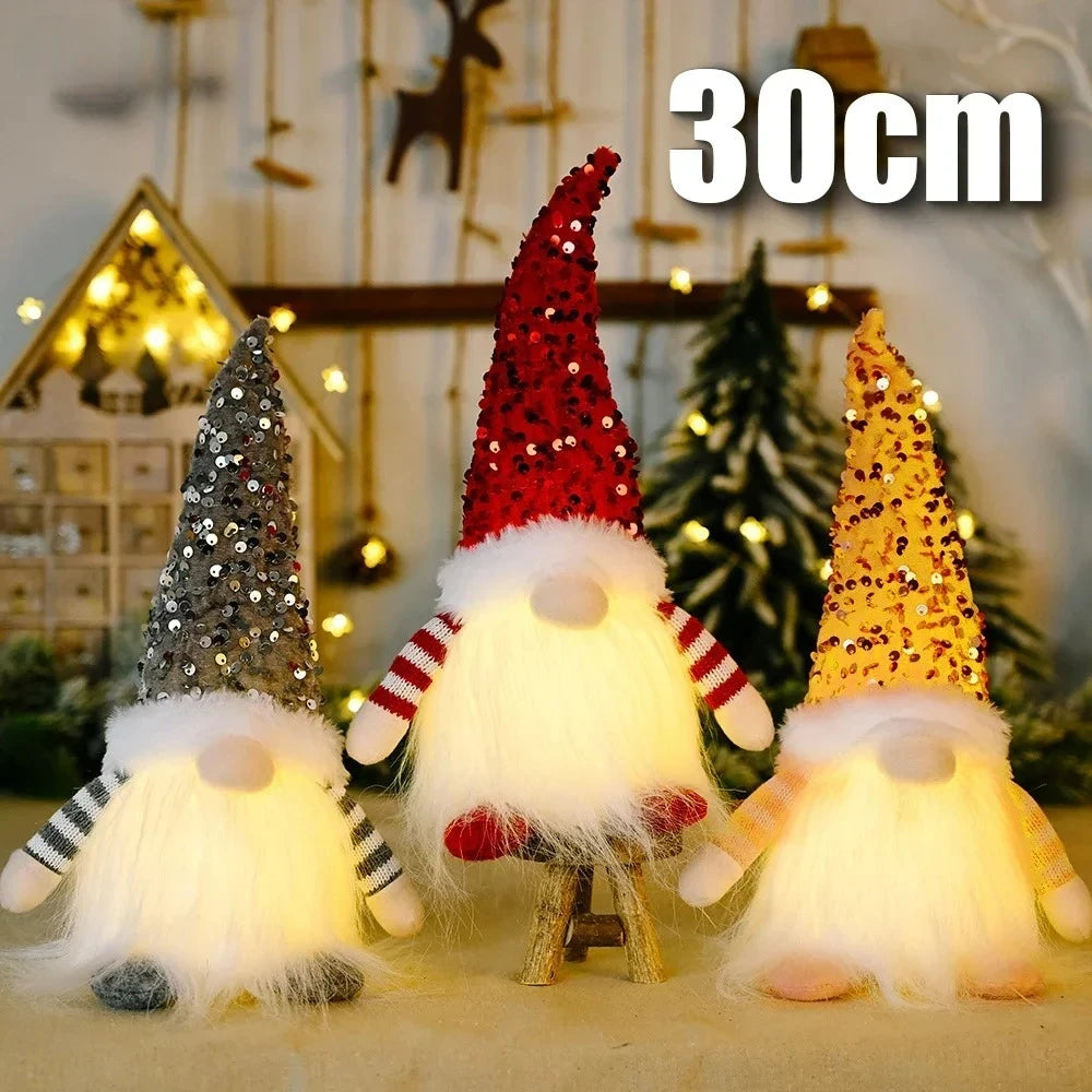Exquisitely Luxurious Glowing Handcrafted Gnome Ornament With UltraBright LEDs Decor