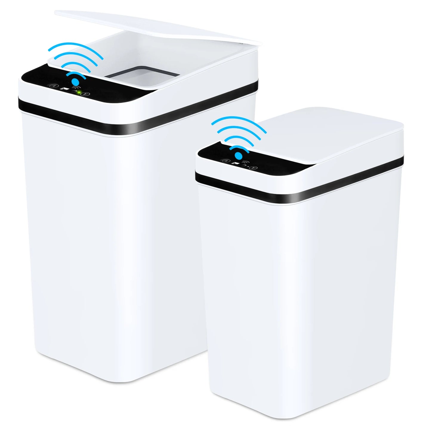 2 Pack 12L & 18L Bathroom Automatic Trash Can Motion Sensor