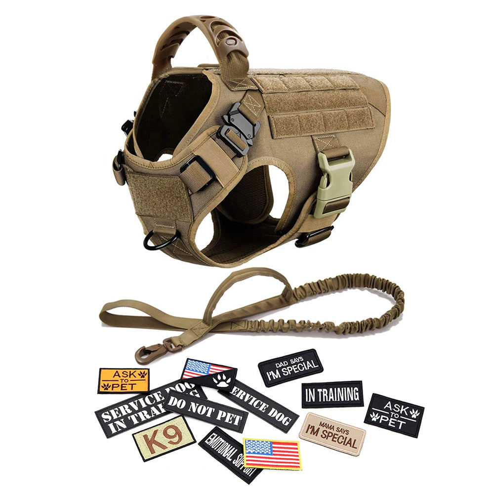 Tactical Dog Harness Set for Training and Adventures