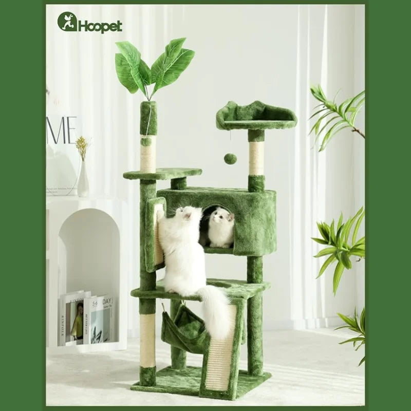 Indoor Cat Tree Tower With Scratching Board And Perch