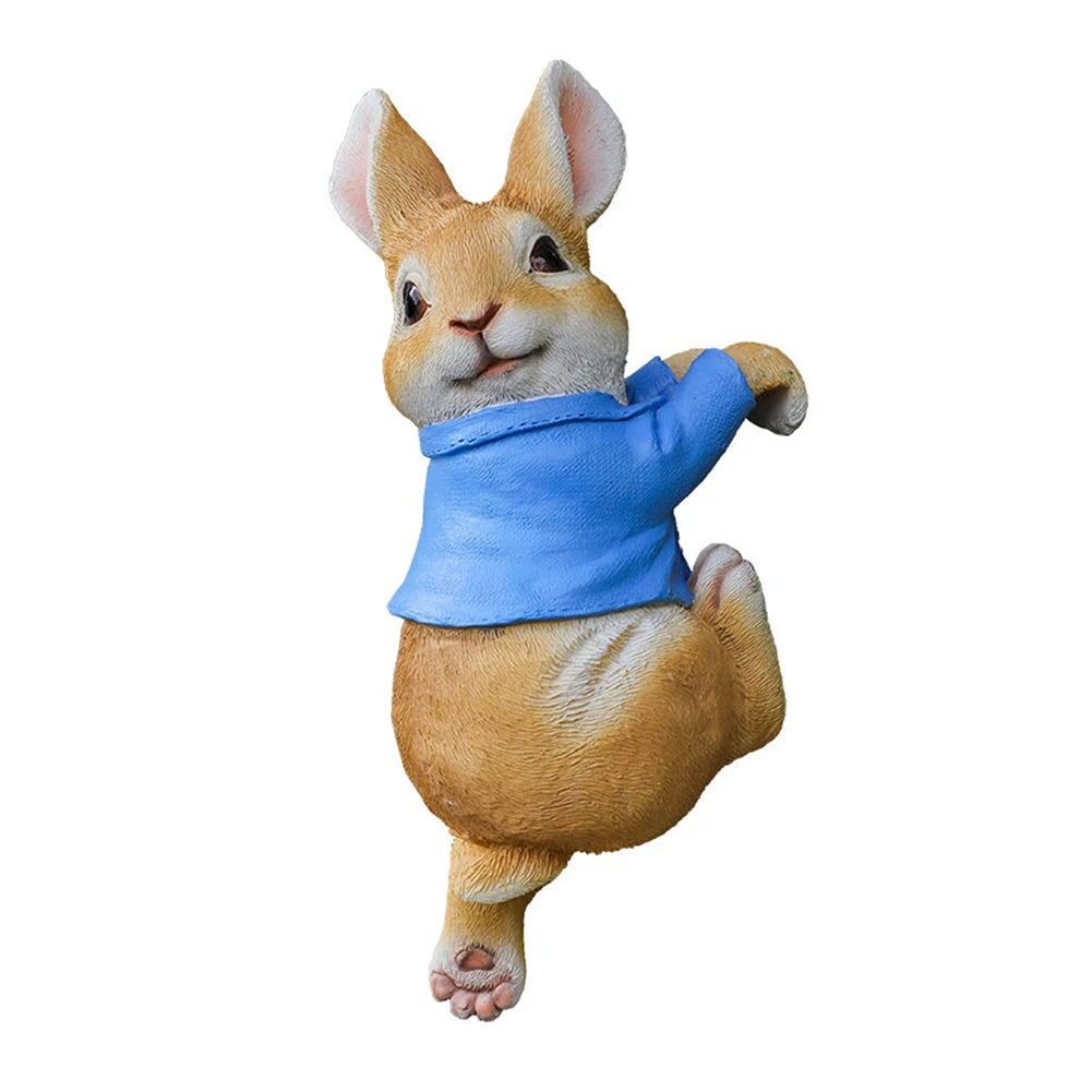Cute Rabbit Animal Figurine Garden Supplies Resin Decoration