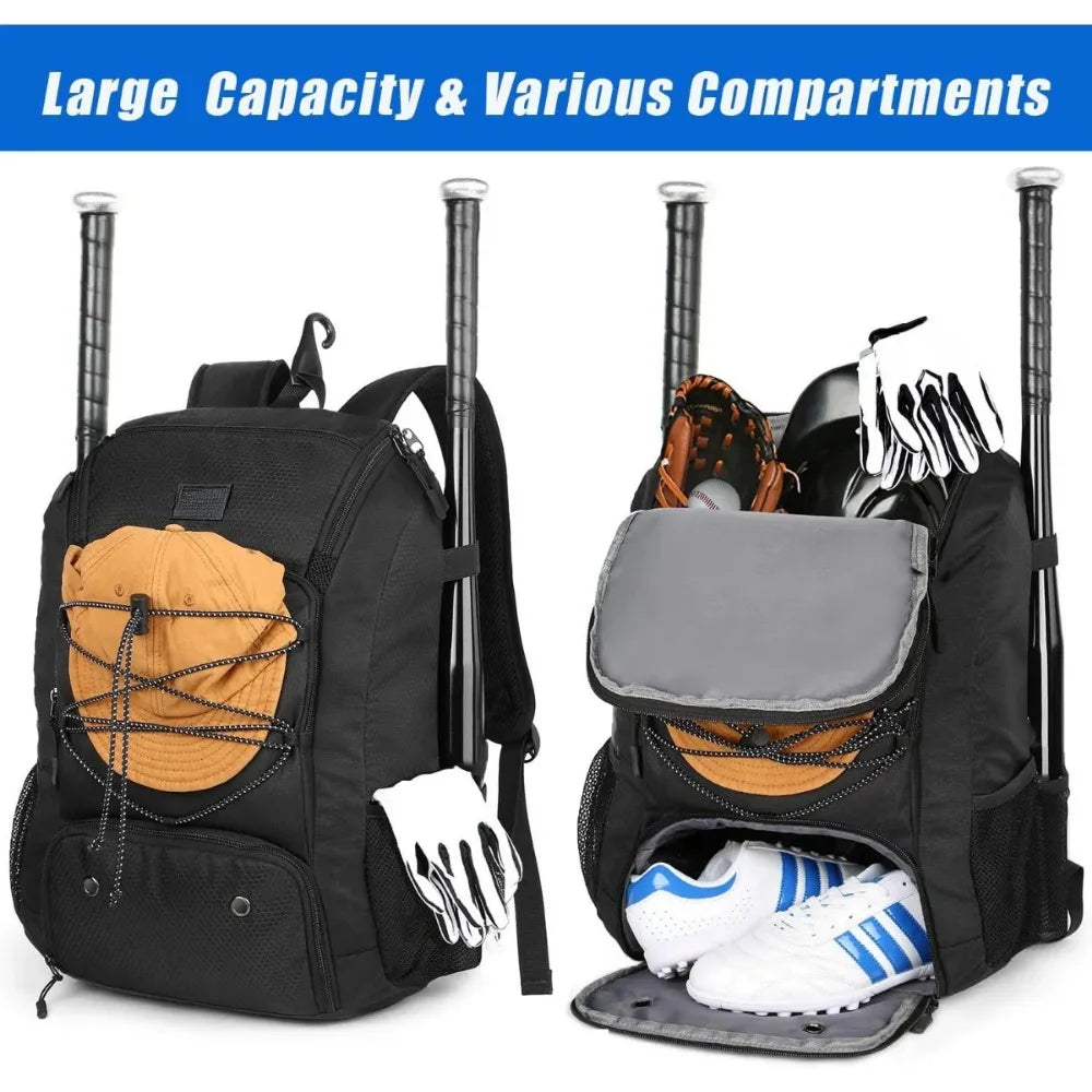 Baseball Backpack Bat Bag Shoes Compartment  Adult Lightweight
