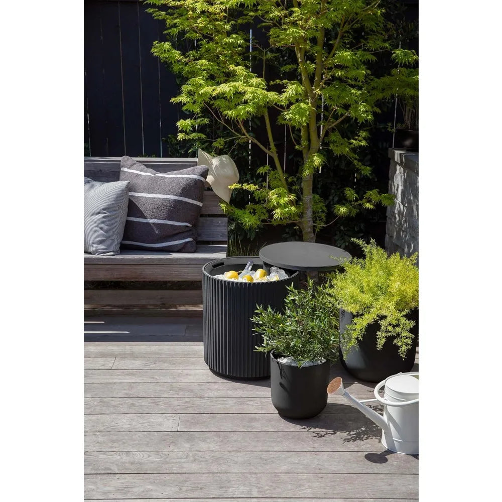 Outdoor Cooler Side Table Two In One for Patio Entertaining