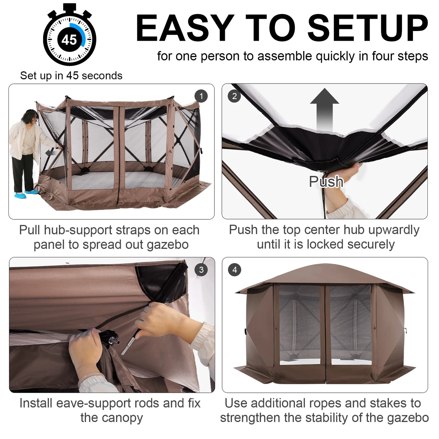 Pop Up Gazebo Screen Tent for Outdoor Camping Adventures